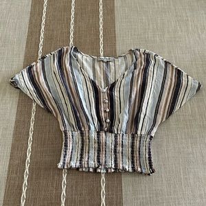 Striped crop short sleeve